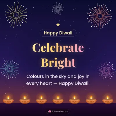 Celebrate Bright – Fireworks Diwali wish in English