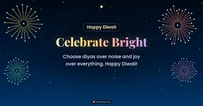 Celebrate Bright – Fireworks Diwali wishes image in English (landscape)