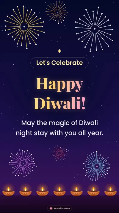 Happy Diwali! – Fireworks Diwali wishes image in English (story)