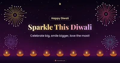 Sparkle This Diwali – Fireworks Diwali wishes image in English (landscape)