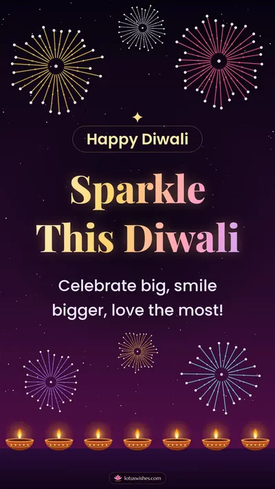 Sparkle This Diwali – Fireworks Diwali wishes image in English (story)