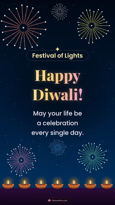 Happy Diwali! – Fireworks Diwali wishes image in English (story)