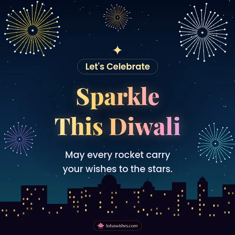 Sparkle This Diwali – Fireworks Diwali wishes image in English (square)