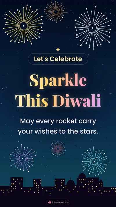 Sparkle This Diwali – Fireworks Diwali wishes image in English (story)