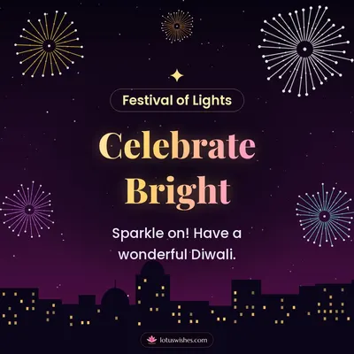 Celebrate Bright – Fireworks Diwali wish in English