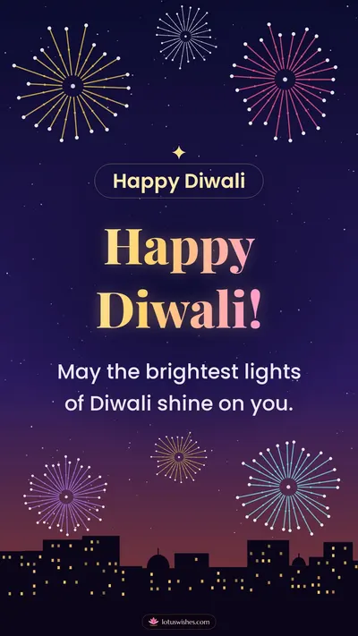 Happy Diwali! – Fireworks Diwali wishes image in English (story)