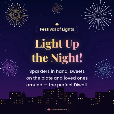 Light Up the Night! – Fireworks Diwali wish in English