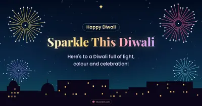 Sparkle This Diwali – Fireworks Diwali wishes image in English (landscape)