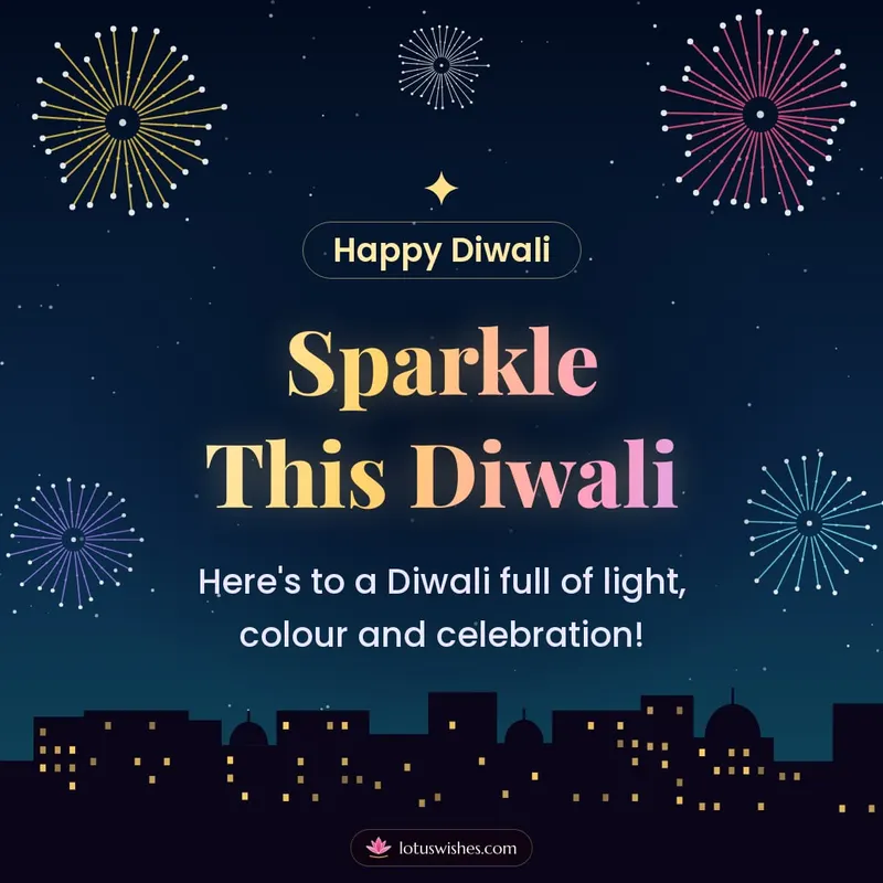 Sparkle This Diwali – Fireworks Diwali wishes image in English (square)