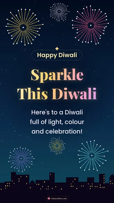 Sparkle This Diwali – Fireworks Diwali wishes image in English (story)