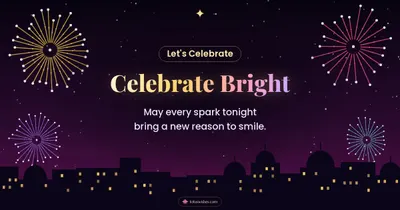Celebrate Bright – Fireworks Diwali wishes image in English (landscape)