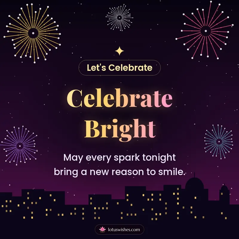 Celebrate Bright – Fireworks Diwali wishes image in English (square)