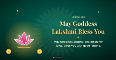 May Goddess Lakshmi Bless You – Lakshmi Puja Diwali wishes image in English (landscape)