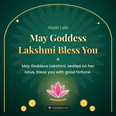 May Goddess Lakshmi Bless You – Lakshmi Puja Diwali wish in English