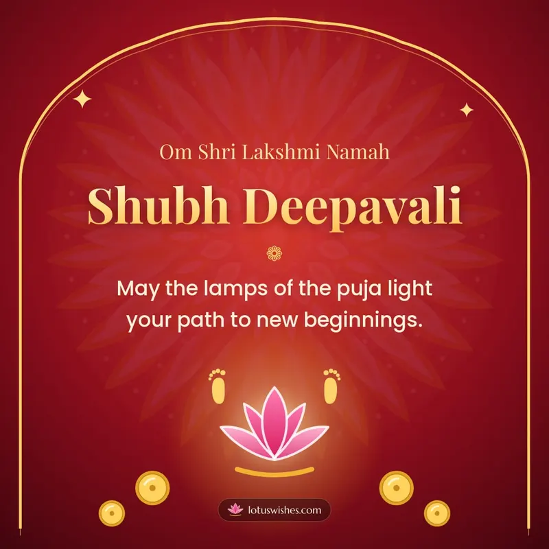 Shubh Deepavali – Lakshmi Puja Diwali wishes image in English (square)