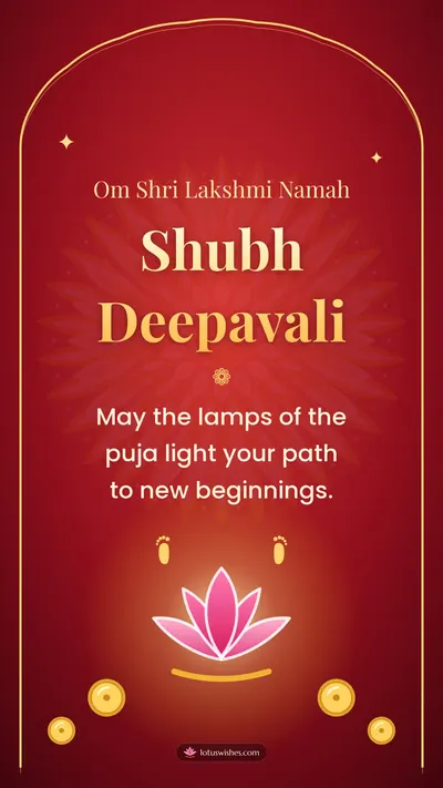 Shubh Deepavali – Lakshmi Puja Diwali wishes image in English (story)