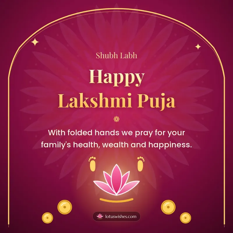 Happy Lakshmi Puja – Lakshmi Puja Diwali wishes image in English (square)