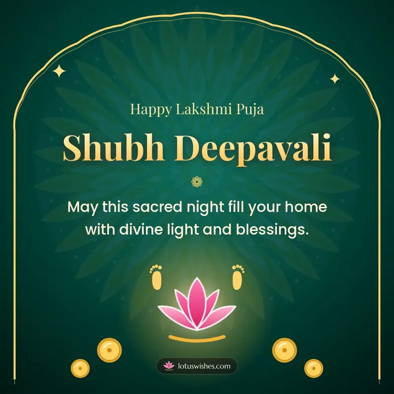 Shubh Deepavali – Lakshmi Puja Diwali wishes image in English (square)