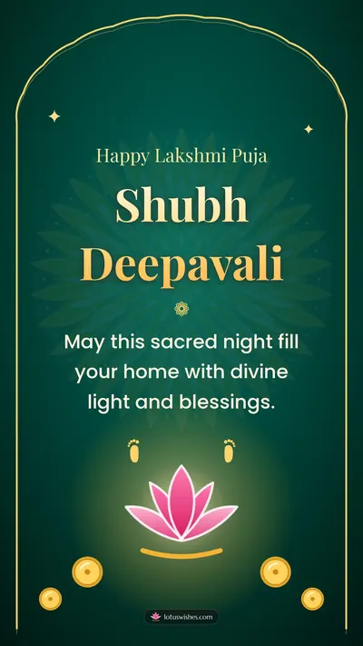Shubh Deepavali – Lakshmi Puja Diwali wishes image in English (story)