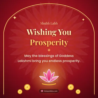 Wishing You Prosperity – Lakshmi Puja Diwali wish in English