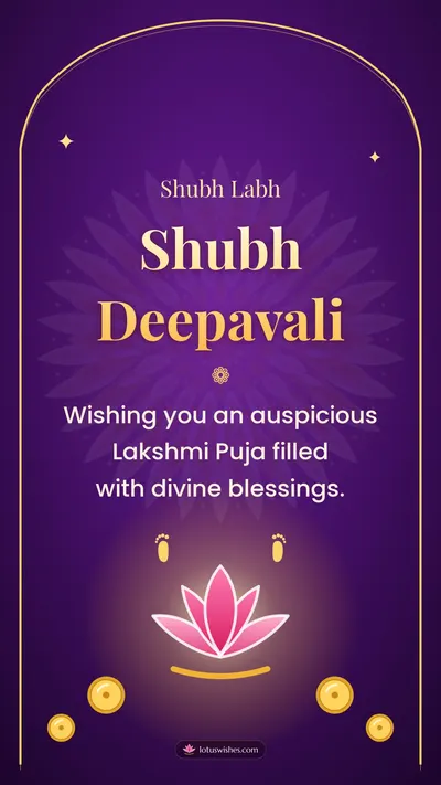 Shubh Deepavali – Lakshmi Puja Diwali wishes image in English (story)