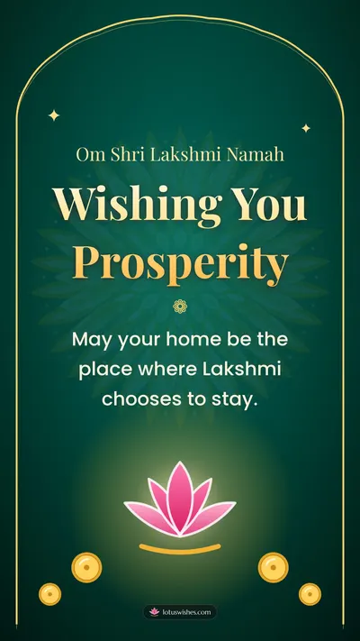 Wishing You Prosperity – Lakshmi Puja Diwali wishes image in English (story)