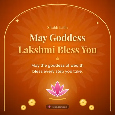 May Goddess Lakshmi Bless You – Lakshmi Puja Diwali wish in English