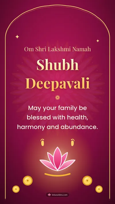 Shubh Deepavali – Lakshmi Puja Diwali wishes image in English (story)