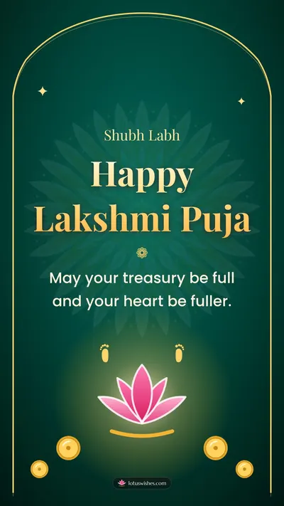Happy Lakshmi Puja – Lakshmi Puja Diwali wishes image in English (story)
