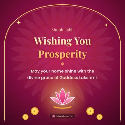 Wishing You Prosperity – Lakshmi Puja Diwali wish in English
