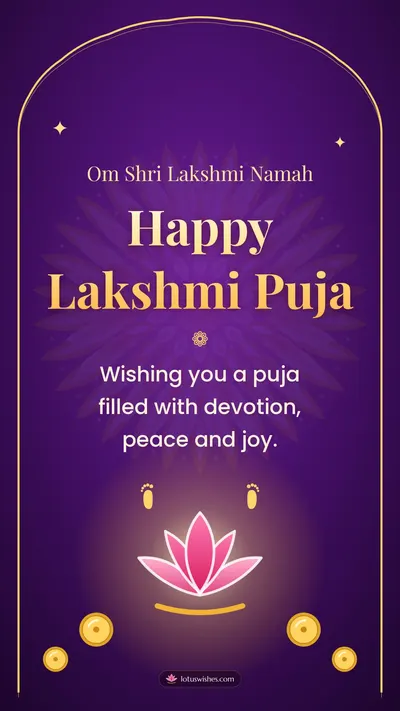Happy Lakshmi Puja – Lakshmi Puja Diwali wishes image in English (story)