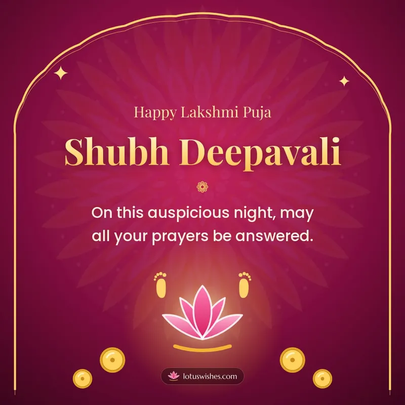 Shubh Deepavali – Lakshmi Puja Diwali wishes image in English (square)