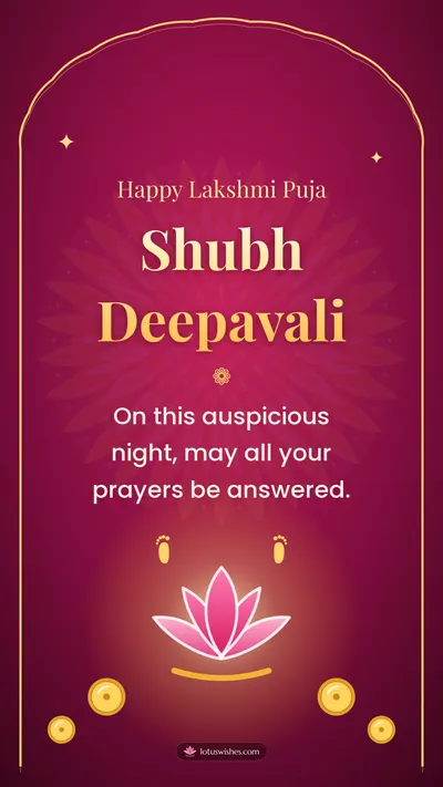 Shubh Deepavali – Lakshmi Puja Diwali wishes image in English (story)