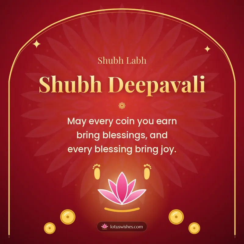 Shubh Deepavali – Lakshmi Puja Diwali wishes image in English (square)