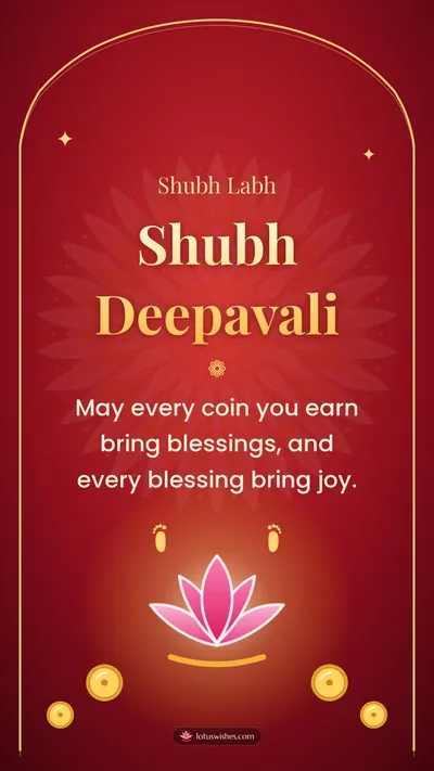 Shubh Deepavali – Lakshmi Puja Diwali wishes image in English (story)