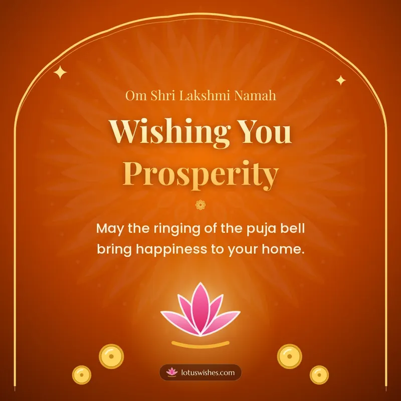Wishing You Prosperity – Lakshmi Puja Diwali wishes image in English (square)