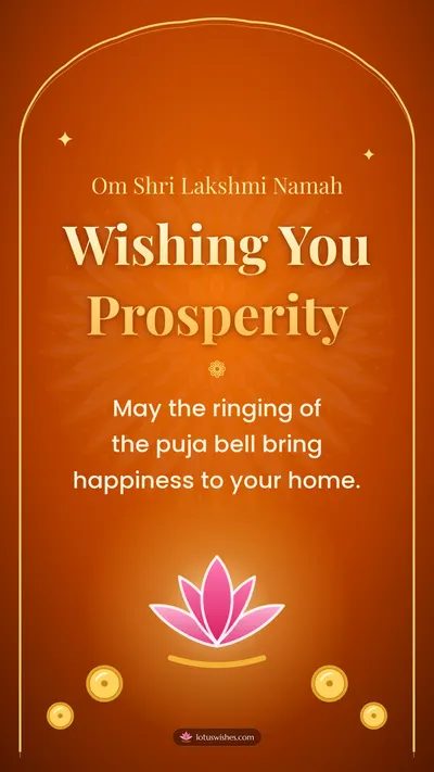 Wishing You Prosperity – Lakshmi Puja Diwali wishes image in English (story)