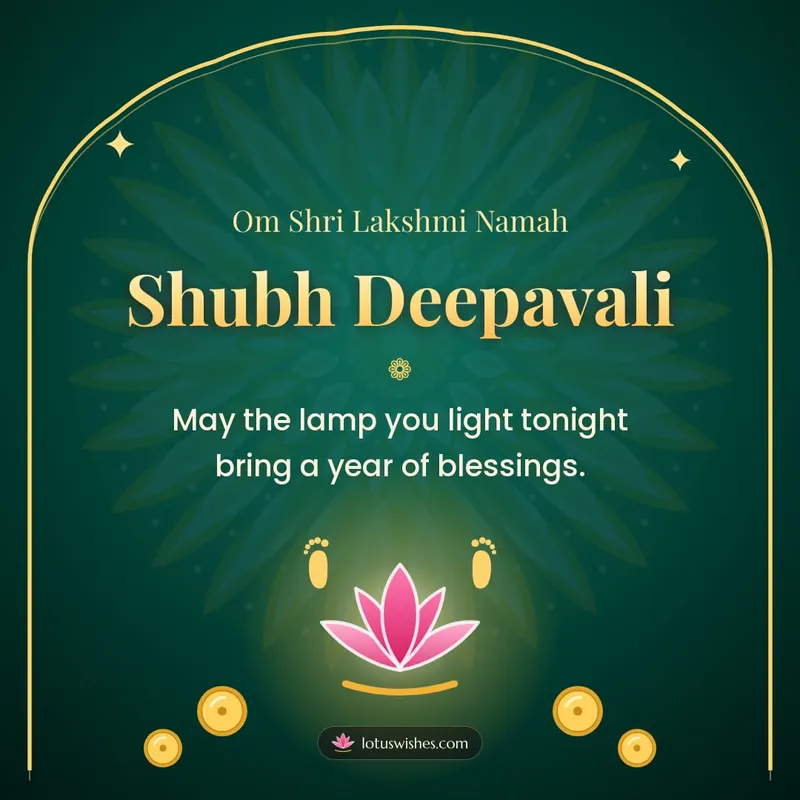 Shubh Deepavali – Lakshmi Puja Diwali wishes image in English (square)