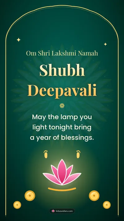 Shubh Deepavali – Lakshmi Puja Diwali wishes image in English (story)