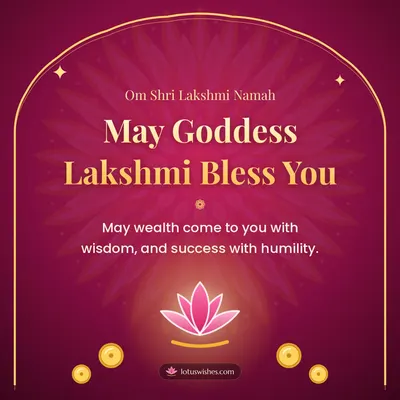 May Goddess Lakshmi Bless You – Lakshmi Puja Diwali wish in English