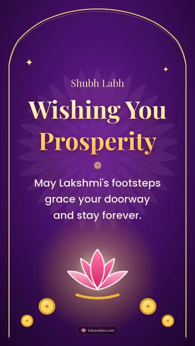 Wishing You Prosperity – Lakshmi Puja Diwali wishes image in English (story)