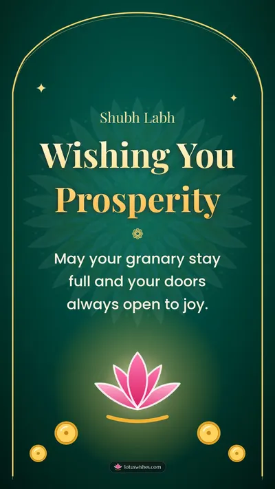 Wishing You Prosperity – Lakshmi Puja Diwali wishes image in English (story)