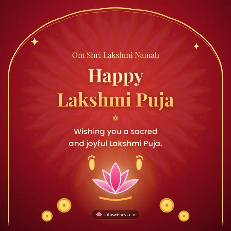 Happy Lakshmi Puja – Lakshmi Puja Diwali wishes image in English (square)