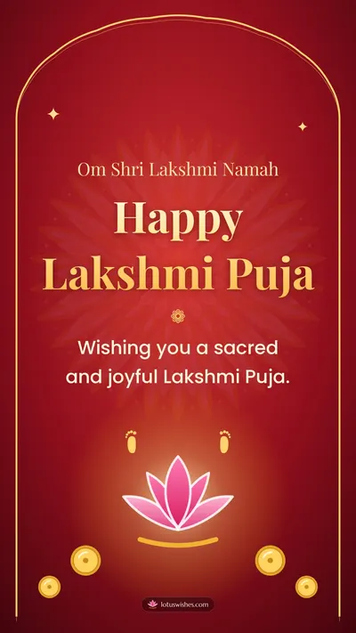 Happy Lakshmi Puja – Lakshmi Puja Diwali wishes image in English (story)