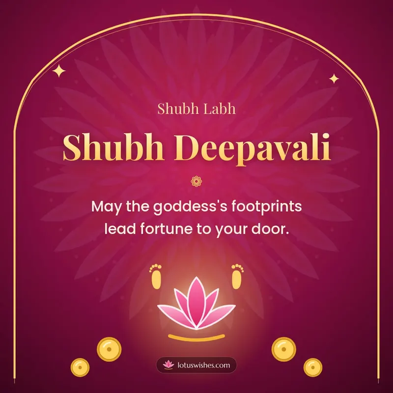 Shubh Deepavali – Lakshmi Puja Diwali wishes image in English (square)