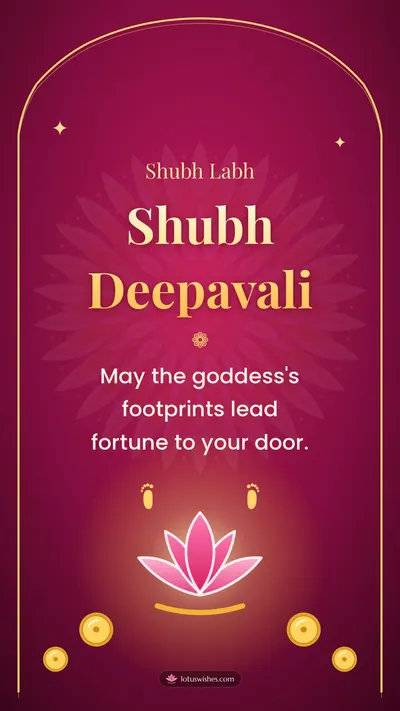 Shubh Deepavali – Lakshmi Puja Diwali wishes image in English (story)