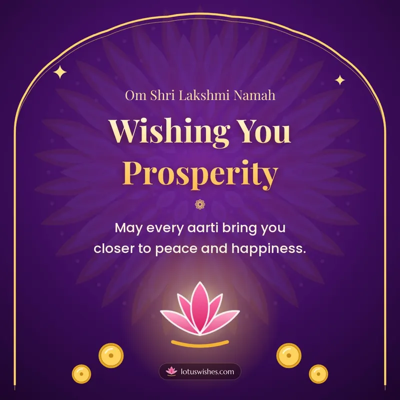 Wishing You Prosperity – Lakshmi Puja Diwali wishes image in English (square)
