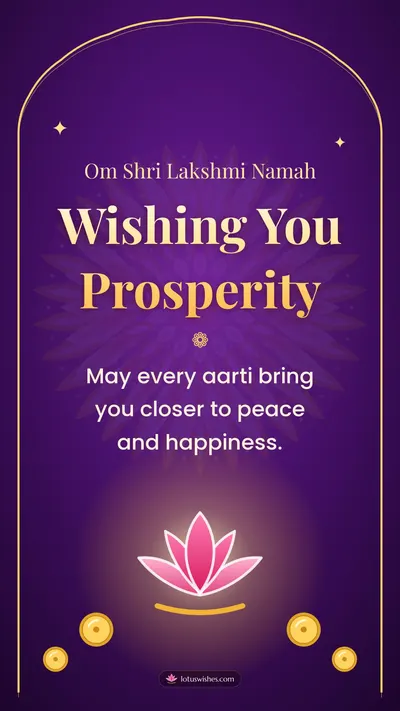 Wishing You Prosperity – Lakshmi Puja Diwali wishes image in English (story)