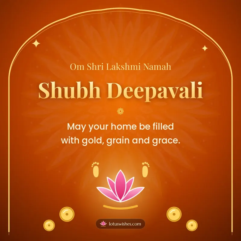 Shubh Deepavali – Lakshmi Puja Diwali wishes image in English (square)