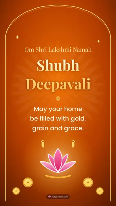 Shubh Deepavali – Lakshmi Puja Diwali wishes image in English (story)